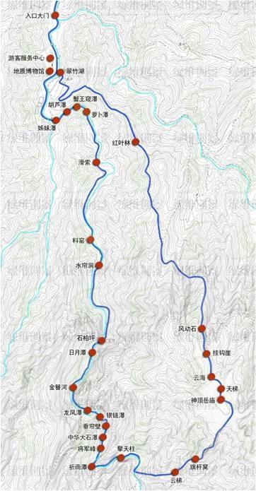 神灵寨景区旅游线路现状图