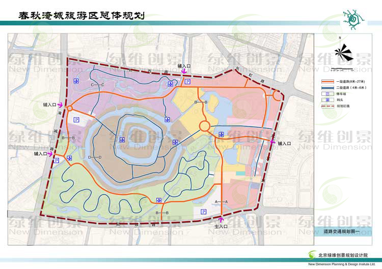 春秋淹城旅游区道路交通规划图